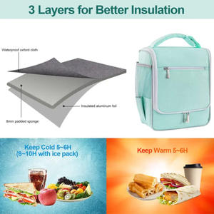 Wilson Sturdy Snack Organizer Bento Lunch Box Bag with Zipper Closure PEVA Lining for School Kids Office Women Picnics Work - Product Image 6