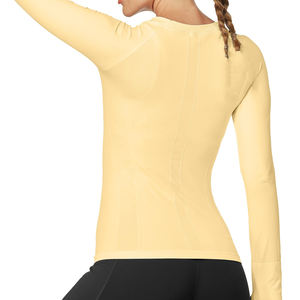 Wholesale Yoga Shirt Women's Casual Sports Custom Logo Quick Dry Breathable Gym <b>Workout</b> Training Fitness Long Sleeve Yoga <b>Jacket</b> - Product Image 6