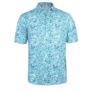 Polo de Golf para Hombre con Estampado Floral Paisley, Modelo 2026, Transpirable, de Manga Corta, en Morado, Azul y Verde Agua, Ropa de Verano HD - Product Image 2
