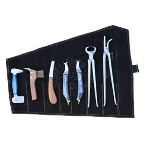 Heavy Duty Farrier Tools Kit with Alligator <b>Nail</b> Clincher Hoof Nipper Dual Side Blade Knife Set Brass End Loop and <b>Brush</b> - Product Image 1