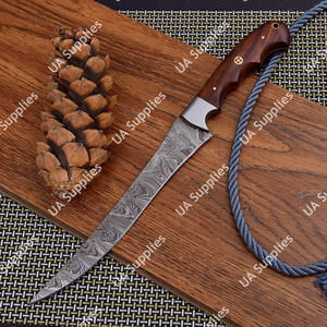 มีดแล่เนื้อปลาดามัสกัสแบบพรีเมียม ตีขึ้นรูปด้วยมือ ใบมีดลายสวยงามคุณภาพสูง ด้ามไม้คมกริบพิเศษ  ขั้นต่ำในการสั่งซื้อน้อย - Product Image 4