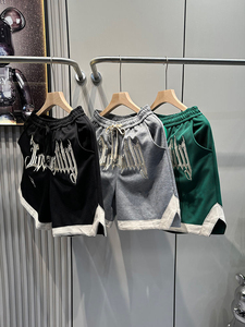 Pantalones Cortos Deportivos de Verano para Hombre, Estilo Americano, Casuales, Holgados, con Patrón Bordado, Cierre Elástico en la Cintura - Product Image 6