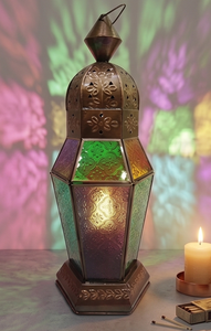 Lanternes en verre rond gravé décoratif de haute qualité, faites à la main, pour la maison et le jardin, lanterne décorative marocaine en verre pour bougie - Product Image 2