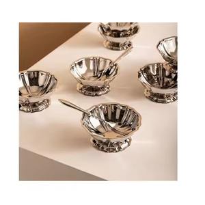 Trendy Kitchen Dining Stainless <b>Steel</b> Ice Cream <b>Bowl</b> With Spoon Metal Dish - Product Image 5