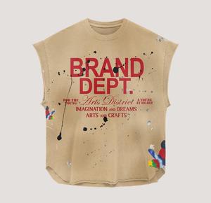 Ensemble deux pièces pour homme : T-shirt en coton délavé au soleil avec impression sérigraphiée de strass personnalisés et short de survêtement à rayures latérales effet usé - Product Image 2