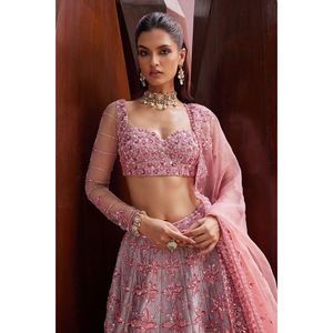 Most <b>Beautiful</b> and Trending Indian & Pakistani Lehenga Choli with Thread Embroidery - Product Image 1