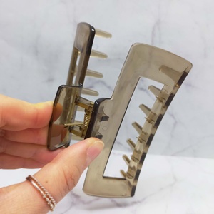 Pince à cheveux rectangulaire en plastique, accessoires de coiffure, décoration ambre, tenue simple et élégante toute la journée - Product Image 3