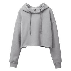 Sudadera Corta con Capucha para Mujer al por Mayor, Sudadera Corta Lisa para Mujer, Sudaderas Cortas Personalizadas y Conjuntos de Sudaderas con Pantalones Acampanados - Product Image 6