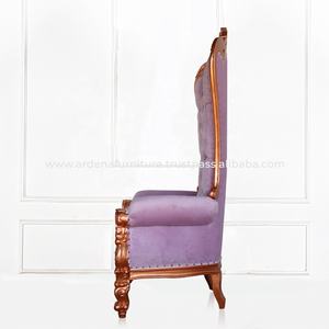 เก้าอี้รับประทานอาหารแบบหรูหราด้านหลังสูงสำหรับงานแต่งงานบัลลังก์ดีไซน์ฝรั่งเศสสีม่วงโรสโกลด์ใหม่จัดเลี้ยงใหม่โรงแรมวิลล่าห้องนั่งเล่น - Product Image 4