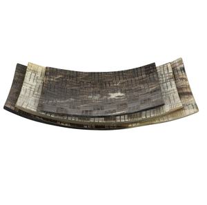 Bandeja curvada decorativa para servir, diseño elegante hecho de hueso, decoración multiusos para bodas - Product Image 1