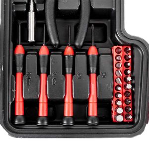 Set di Attrezzi Manuali Rossi da 39 Pezzi con Chiave Elettrica, Chiavi a Bussola e Pialla per Riparazioni Domestiche, Durevoli in Cromo Vanadio - Product Image 4