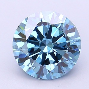 Diamant CVD cultivé en laboratoire, forme ronde, bleu vif fantaisie, clarté VS1, polissage excellent, qualité supérieure, pierre non montée pour bague - Product Image 1