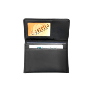 High Quality Castello Genuine Leather Black Minimalist <b>RFID</b> Protected Passport Case Holder Travel <b>Wallet</b> - Product Image 5