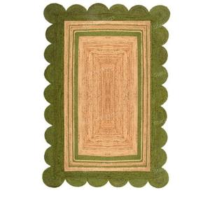 100% Natural Jute Hemp Braided Round <b>Scallop</b> <b>Rug</b> Handmade Boho Farmhouse Eco Friendly Custom Size Carpet - Product Image 3