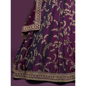 Agréable fil violet broderie Art soie mariage Lehenga Choli - Product Image 1