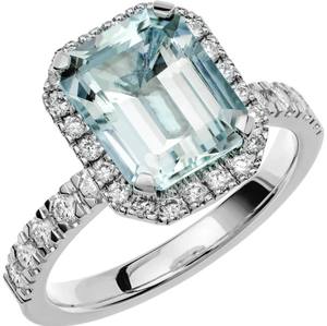 Luxury <b>Emerald</b> Cut Blue Topaz Engagement <b>Ring</b> 925 Sterling <b>Silver</b> 14K Gold Plated Wedding Party Elegant Fine Jewelry - Product Image 1