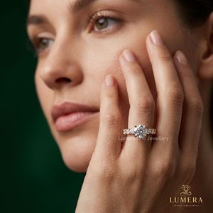 Promise <b>Ring</b> Rose Gold Diamond Band <b>Ring</b> for Round Brilliant Cut <b>Dainty</b> For Special Women Timeless Elegant Fine Jewelry - Product Image 1