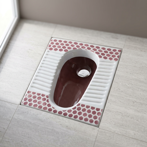 Modern Asian Red Double Color <b>Ceramic</b> Squatting <b>Pan</b> WC Toilet Orissa Art Design Sanitary Ware Factory Export Quality - Product Image 1