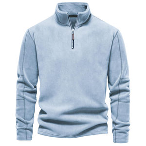 Sudadera con cremallera corta para hombre al por mayor, sudadera bordada, ropa personalizada, suministro de fábrica para marcas estadounidenses - Product Image 1