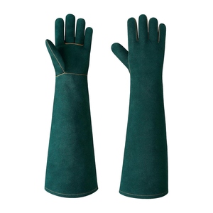 ถุงมือเชื่อมหนังวัวแท้คุณภาพสูง แบบยาว ป้องกันความร้อน ทนทาน เหมาะสำหรับงานดับเพลิง ป้องกันไฟ และทำบาร์บีคิว - Product Image 1