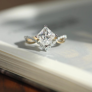 IGI Certified Princess Lab Grown <b>Diamond</b> Engagement <b>Ring</b> Wedding <b>Ring</b> 2.15carat Yellow Gold 14k Party Gift Jewelry - Product Image 3
