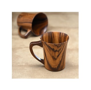 Rustic Wooden Mug Handmade Natural Solid Wood Coffee Cup Eco Friendly Drinkware for Tea Coffee Serving - Product Image 3