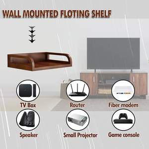 Soporte de Pared para Decodificador de TV, Madera Sintética, para Colgar en la Pared, para Guardar Altavoces, Router Wi-Fi, Consola de Juegos, Control Remoto (Marrón) - Product Image 3