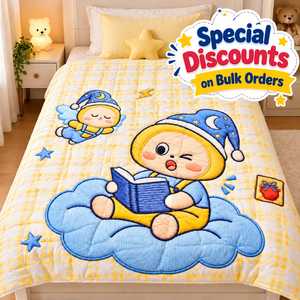 Kids Comforter Set Soft <b>Quilted</b> Children Bedding Cute Cartoon Animal Design Nursery Toddler Bedroom Warm Cozy Reversible - Product Image 3