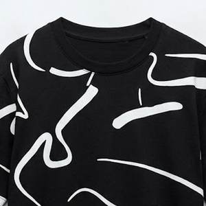 T-shirt décontracté pour homme à manches courtes, 100 % coton et polyester, noir, de haute qualité, avec logo personnalisé imprimé, style streetwear, vente chaude - Product Image 4