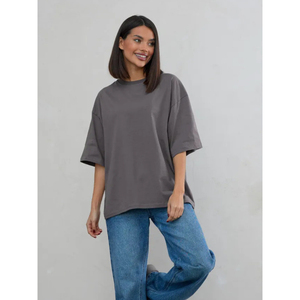 Camiseta de Verano para Mujer al por Mayor, de Alta Calidad, Sencilla, Casual, Holgada, Cómoda, Transpirable, de Algodón Ecológico, Estilo Informal - Product Image 2