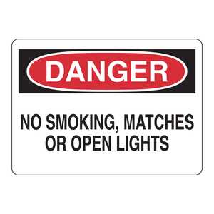Brady Danger No Smoking <b>Matches</b> or Open Lights Safety Sign for Industrial and Laboratory Areas - Product Image 3