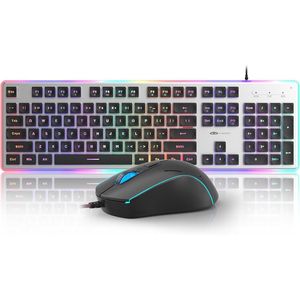 104-Key <b>RGB</b> Creamy Gaming <b>Keyboard</b> 6-Speed Mouse Combo with Pudding Keycaps Black Silent Computer <b>Keyboard</b> for Gamers - Product Image 1