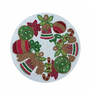 Napperon perlé en verre de haute qualité à la main verre perlé chargeur plaque Table basse tapis perlé Table à manger napperon - Product Image 5