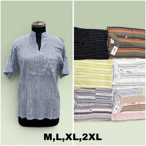 Printed 100% Cotton Men's Striped Mandarin Collar Casual Short Sleeve <b>Shirt</b> M L XL 2XL <b>boho</b> clothing online wholesale shop - Product Image 1