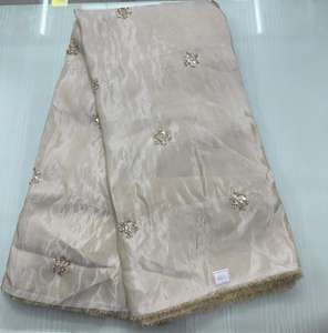 Tissu en viscose tissé respirant et écologique de qualité supérieure avec broderie de perles originales pour sacs de filles, poids moyen - Product Image 4