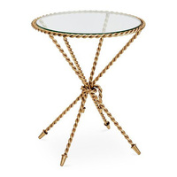 Mesa Auxiliar Irregular de Aluminio con Diseño Art Deco, Marco Metálico Dorado y Cuerda, para Sala de Estar, Decoración Diwali, Personalizable