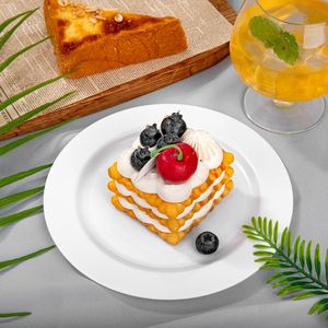 Juego de Platos Desechables de Plástico Resistente de Primera Calidad, 100 Piezas, 6.25 Pulgadas, Platos Blancos para Aperitivos, Pasteles Pequeños, Ensaladas y Postres - Product Image 3