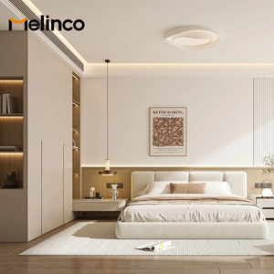 Série d'armoires murales Melinco personnalisées, même couleur que la porte, autonomes, durables, luxueuses, élégantes, modernes, à finition brillante, pour chambre à coucher - Product Image 1