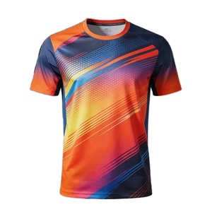 Maillot de sport personnalisé pour homme avec nom de joueur imprimé par sublimation, 100 % polyester respirant, antibactérien, anti-UV, séchage rapide, manches courtes, taille plus - Product Image 6