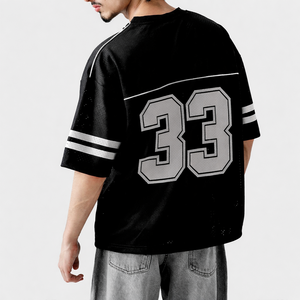 Jersey de Fútbol Americano Unisex Personalizado con MOQ Bajo, Estilo Urbano, Corte Holgado, Manga Corta, Personalización OEM, Marca Privada, Venta al Por Mayor en EE. UU. - Product Image 3