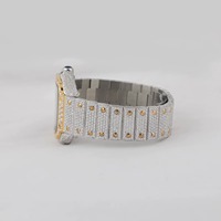 Montre de luxe pour homme LUXESHINE JEWELLERY, cadran carré, quartz, alliage d'acier inoxydable, sertie de diamants Moissanite VVS1, cristal saphir, 41 mm, 10