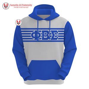 Sudadera con Capucha Casual de Estilo Urbano, Diseño de Franjas Frontales de Algodón Phi Beta Sigma, Sudadera Unisex Extra Grande de Alta Calidad - Product Image 1