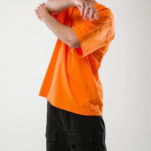 เสื้อยืดผู้ชายแฟชั่นใหม่ทรงโอเวอร์ไซส์ ปักโลโก้ตามสั่ง คอกลม แขนสั้น ผ้าฝ้าย 100% ผ้าถักเนื้อแน่น สไตล์ฮิปฮอป - Product Image 6
