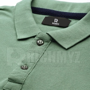 Camiseta de Polo de Golf 100% Algodón Piqué con Logotipo Bordado Personalizado, Ajustada, para Hombre, con Cuello y Puños Acanalados - Product Image 6