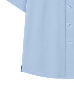 Customized Sky Blue Oversized Casual Men <b>Shirt</b> <b>Half</b> Sleeve <b>Button</b> Up Cuban Collar Loose Fit Summer Beach Streetwear Top Fashion - Product Image 6