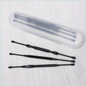 ที่แคะหูสแตนเลสพรีเมียม สีตามสั่ง รับผลิตแบบ OEM พร้อมช้อนแคะหู ที่แคะหูแบบเกลียวสีดำ - Product Image 2