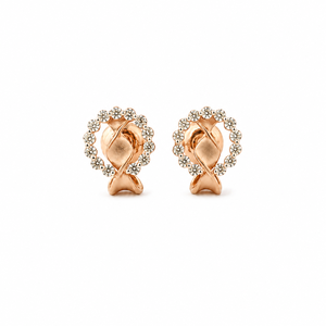 18K Solid Gold Diamond Halo <b>Stud</b> <b>Earrings</b> for Women High Polish Elegant Daily Wear Party Wedding Jewelry Gift - Product Image 2