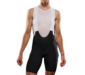 Cuissardes ajustées pour femmes, noir et blanc, avec empiècements en mesh, anti-humidité, pour le cyclisme, longueur courte, en Spandex et Nylon - Product Image 1