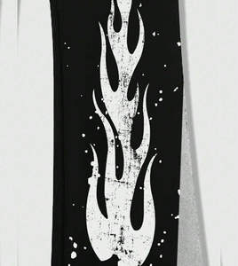 Pantalon de survêtement unisexe coupe droite imprimé flamme, taille élastique, style streetwear décontracté, mode hip-hop - Product Image 6