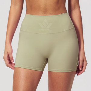 Women's <b>Seamless</b> Solid High Waist Yoga <b>Shorts</b> Four Way Stretch Spandex Elastic Waist <b>Gym</b> Fitness Activewear - Product Image 3